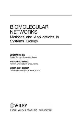 Cover of Biomolecular networks by Luonan Chen