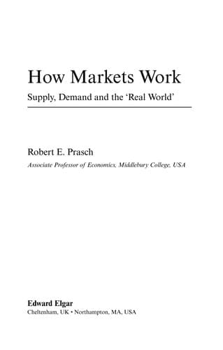 Cover of How markets work by Robert E. Prasch
