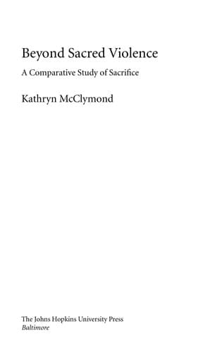 Cover of Beyond sacred violence by Kathryn McClymond