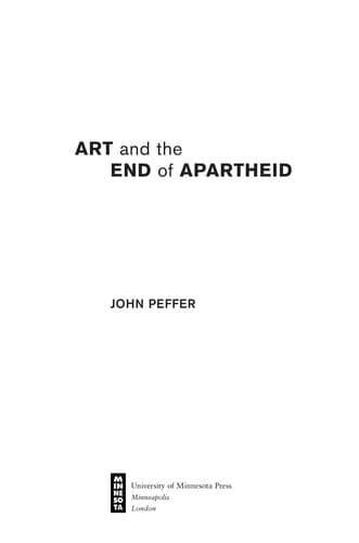 Cover of Art and the end of apartheid by John Peffer