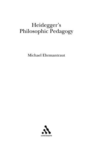 Cover of Heidegger's philosophic pedagogy by Michael Ehrmantraut