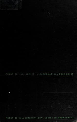Cover of Mathematical optimization and economic theory by Michael D. Intriligator