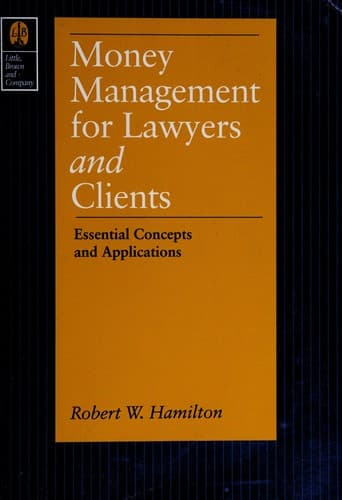 Cover of Money management for lawyers and clients by Robert W. Hamilton