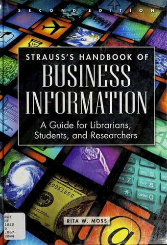 Cover of Strauss's handbook of business information by Rita W Moss