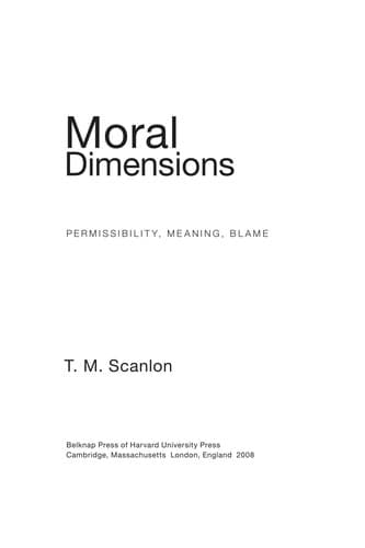 Cover of Moral dimensions by Thomas Scanlon