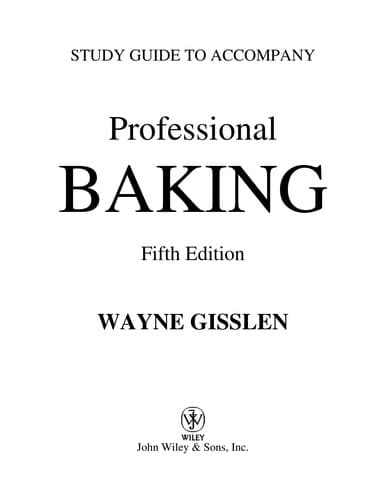 Cover of Study guide to accompany professional baking by Wayne Gisslen