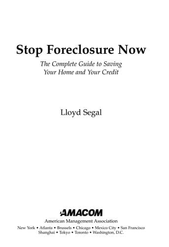 Cover of Stop foreclosure now by Lloyd M. Segal