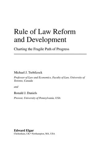 Cover of Rule of law reform and development by M. J. Trebilcock