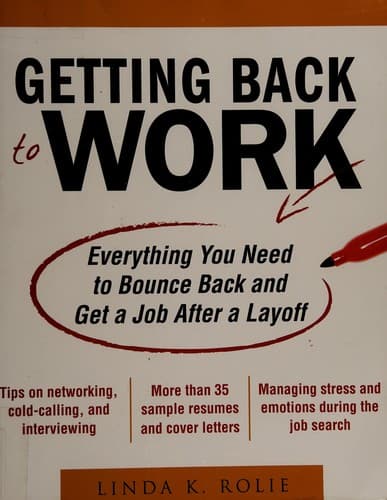 Cover of Getting back to work by Linda K. Rolie