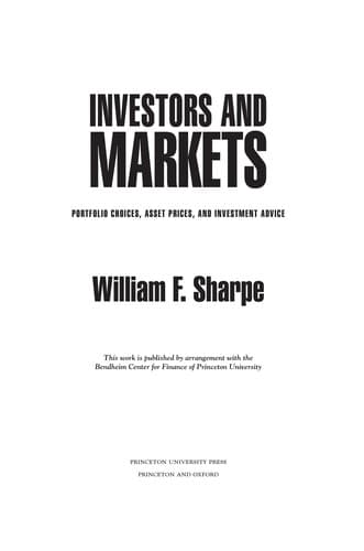 Cover of Investors and markets by Sharpe, William F