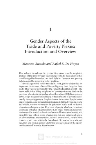 Cover of Gender aspects of the trade and poverty nexus by Maurizio Bussolo