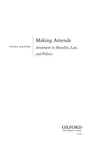 Cover of Making amends by Linda Radzik