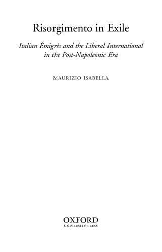 Cover of Risorgimento in exile by Maurizio Isabella