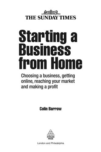 Cover of Starting a business from home by Colin Barrow