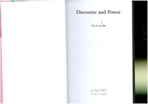 Cover of Discourse and power by Teun A. van Dijk