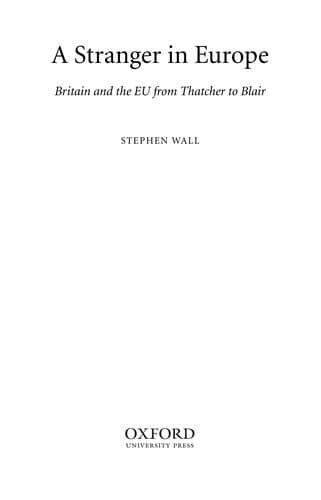 Cover of A stranger in Europe by Stephen Wall