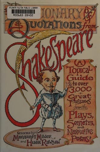 Cover of A dictionary of quotations from Shakespeare by William Shakespeare
