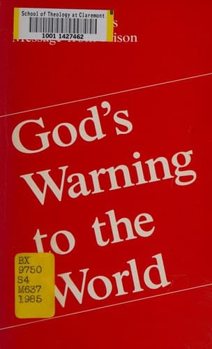 Cover of God's warning to the world by Sun Myung Moon