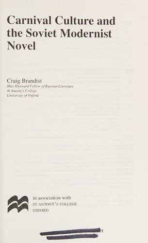 Cover of Carnival culture and the Soviet modernist novel by Craig Brandist