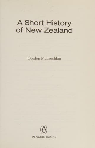 Cover of A short history of New Zealand by Gordon McLauchlan