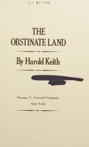 Cover of The obstinate land by Harold Keith