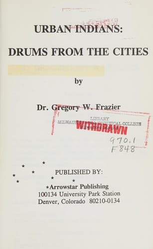 Cover of Urban Indians by Gregory W. Frazier