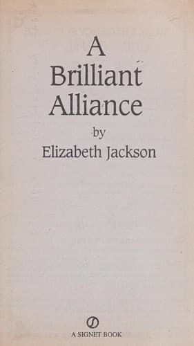 Cover of A Brilliant Alliance by Elizabeth Jackson