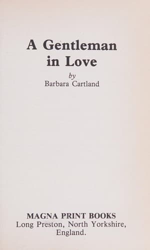 Cover of A gentleman in love by Barbara Cartland