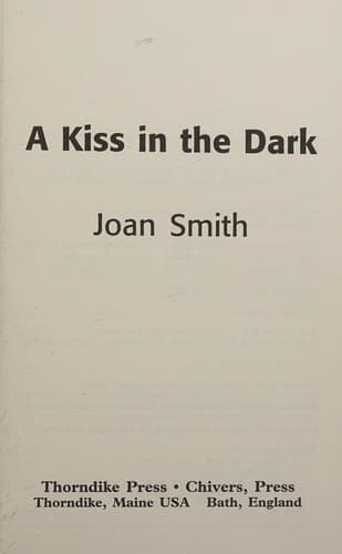 Cover of A Kiss in the Dark by Joan Smith