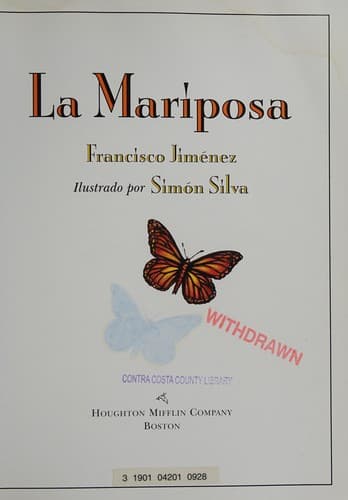 Cover of La mariposa by Francisco Jiménez