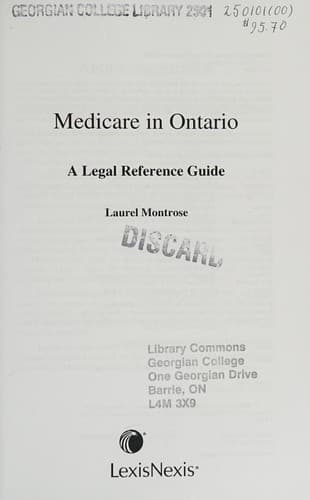 Cover of Medicare in Ontario by Laurel Montrose