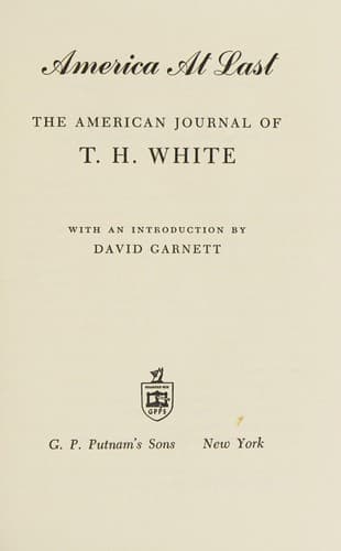Cover of America at last by T. H. White