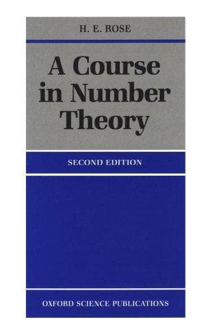 Cover of A course in number theory by H. E. Rose