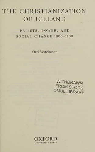 Cover of The Christianization of Iceland by Orri Vésteinsson