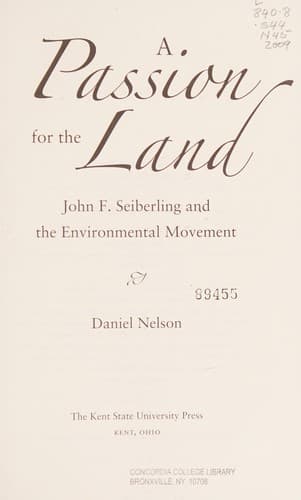 Cover of A passion for the land by Nelson, Daniel