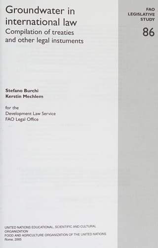 Cover of Groundwater in international law by Stefano Burchi