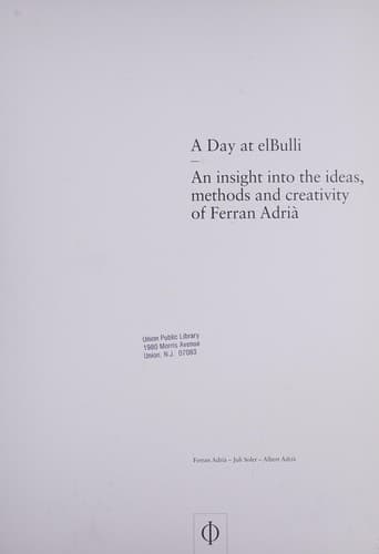Cover of A day at elBulli by Ferran Adrià
