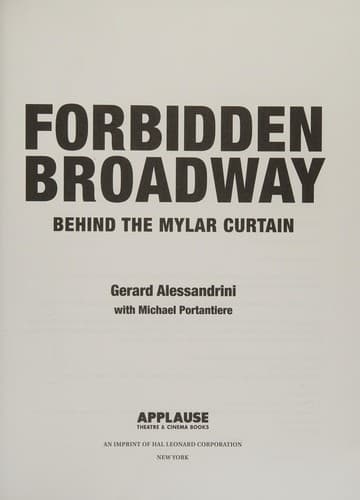 Cover of Forbidden Broadway by Gerard Alessandrini