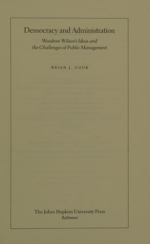 Cover of Democracy and administration by Brian J. Cook