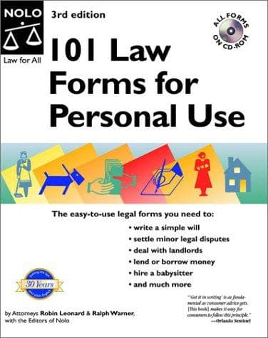 Cover of 101 law forms for personal use by Ralph E. Warner