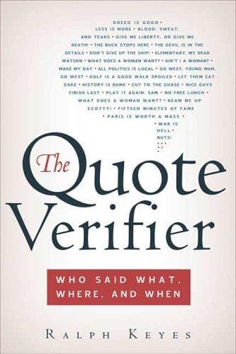 Cover of The quote verifier by Ralph Keyes