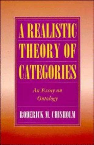 Cover of A realistic theory of categories by Chisholm, Roderick M