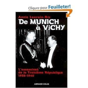 Cover of De Munich à Vichy by Annie Lacroix-Riz