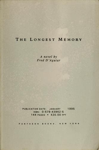 Cover of The longest memory by Fred D'Aguiar