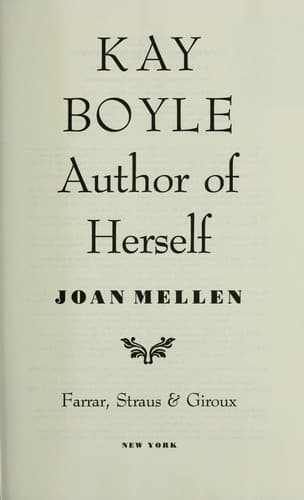 Cover of Kay Boyle by Joan Mellen