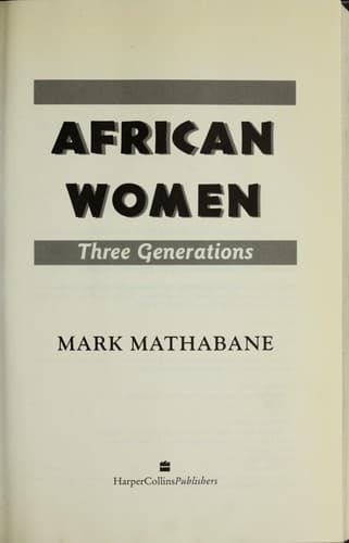 Cover of African Women by Mark Mathabane