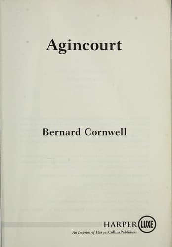 Cover of Agincourt by Bernard Cornwell