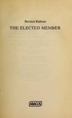 Cover of The elected member by Bernice Rubens
