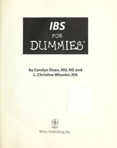 Cover of IBS for dummies by Carolyn Dean