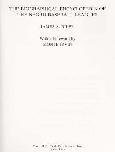 Cover of The Biographical Encyclopedia of the Negro Baseball Leagues by James A. Riley